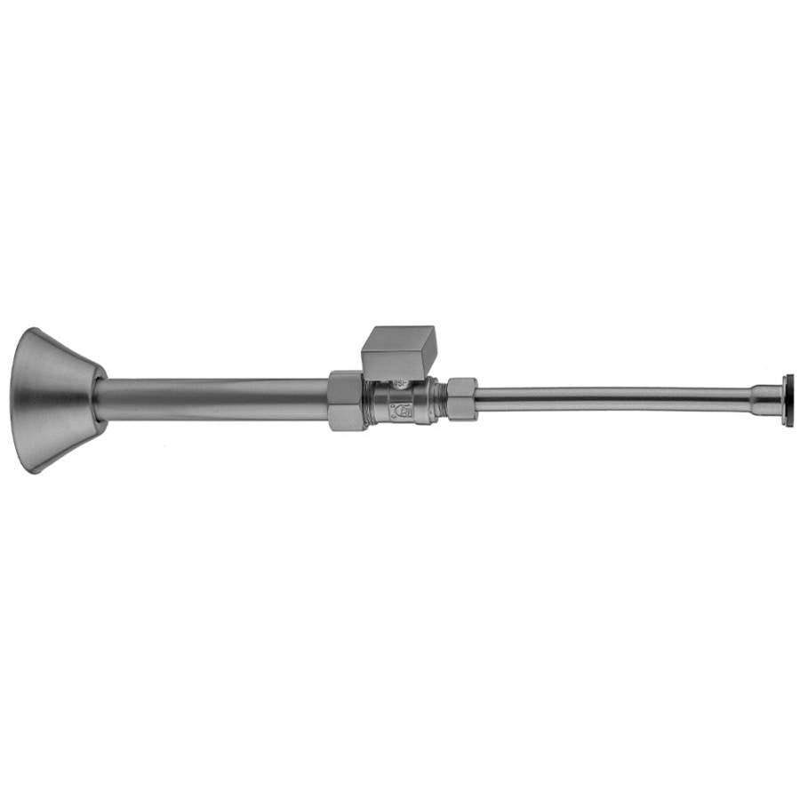 Jaclo - Quarter Turn Straight Pattern 5/8'' O.D. Compression (Fits 1/2'' Copper) x 3/8'' O.D. Toilet Supply Kit Square Handle, 20'' Supply Tube, Cover Tube, Escutcheon - Satin Cooper