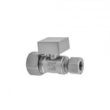 Jaclo - Quarter Turn Straight Pattern 5/8'' O.D. Compression (Fits 1/2'' Copper) x 3/8'' O.D. Supply Valve with Square Handle - Satin Cooper