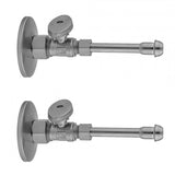 Jaclo - Quarter Turn Straight Pattern 5/8'' O.D. Compression (Fits 1/2'' Copper) x 3/8'' O.D. Faucet Supply Kit with Oval Handle, 20'' Supply Tubes, Escutcheons - Satin Cooper