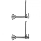 Jaclo - Quarter Turn Angle Pattern 1/2'' Copper (Sweat Fit) x 3/8'' O.D. Faucet Supply Kit with Contempo Lever Handle, 20'' Supply Tubes & Bell Escutcheons - Satin Cooper