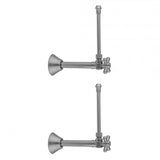 Jaclo - Quarter Turn Angle Pattern 1/2'' Copper (Sweat Fit) x 3/8'' O.D. Faucet Supply Kit with Standard Cross Handle, 20'' Supply Tubes, Escutcheons - Satin Cooper