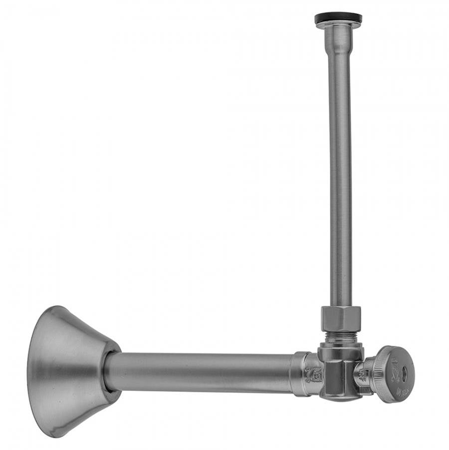 Jaclo - Quarter Turn Angle Pattern 1/2'' Copper (Sweat Fit) x 3/8'' O.D. Toilet Supply Kit with Oval Handle, 20'' Supply Tube, Escutcheon - Satin Cooper