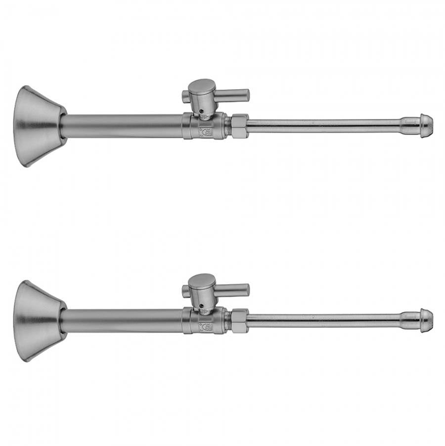 Jaclo - Quarter Turn Straight Pattern 1/2'' Copper (Sweat Fit) x 3/8'' O.D. Faucet Supply Kit with Contempo Lever Handle, 20'' Supply Tubes, Escutcheons - Satin Cooper