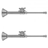 Jaclo - Quarter Turn Straight Pattern 1/2'' Copper (Sweat Fit) x 3/8'' O.D. Faucet Supply Kit with Contempo Cross Handle, 20'' Supply Tubes, Escutcheons - Satin Cooper