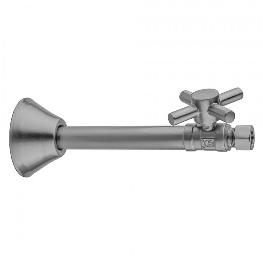 Jaclo - Quarter Turn Straight Pattern 1/2'' Copper (Sweat Fit) x 3/8'' O.D. Supply Valve with Contempo Cross Handle - Satin Cooper