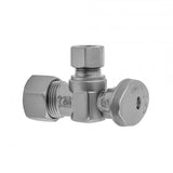 Jaclo - Quarter Turn Angle Pattern 5/8'' O.D. Compression (Fits 1/2'' Copper) x 1/2'' O.D. Supply Valve with Oval Handle - Satin Cooper