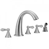 Jaclo - Cranford Roman Tub Set with Regency Lever Handles and Angled Handshower Mount - Vintage Bronze