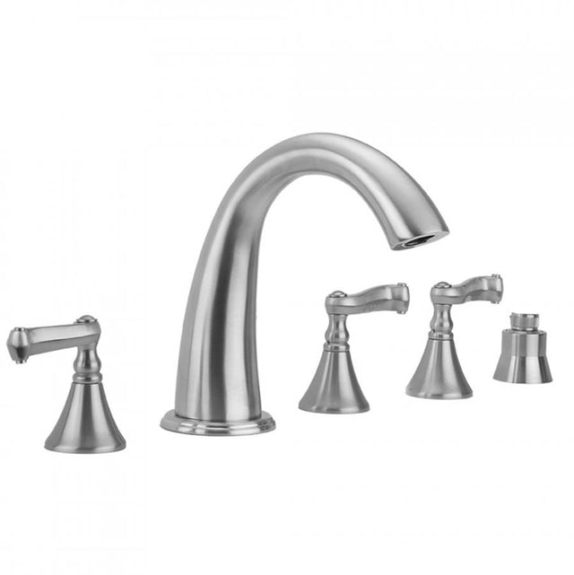 Jaclo - Cranford Roman Tub Set with Ribbon Handles and Straight Handshower Mount - Vintage Bronze