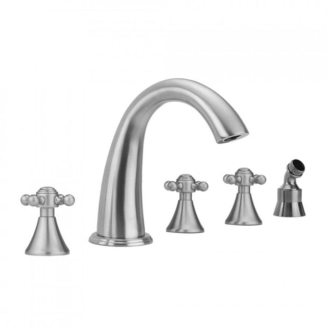 Jaclo - Cranford Roman Tub Set with Ball Cross Handles and Angled Handshower Mount - Vintage Bronze