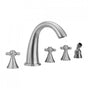 Jaclo - Cranford Roman Tub Set with Ball Cross Handles and Angled Handshower Mount - Vintage Bronze