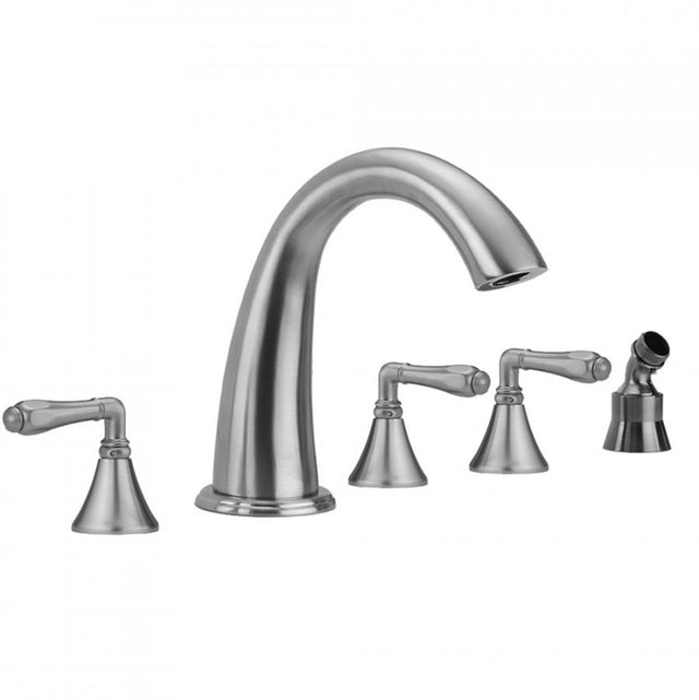 Jaclo - Cranford Roman Tub Set with Smooth Lever Handles and Angled Handshower Holder - Vintage Bronze