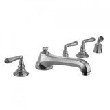 Jaclo - Westfield Roman Tub Set with Low Spout and Smooth Lever Handles and Angled Handshower Mount - Vintage Bronze