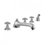Jaclo - Westfield Roman Tub Set with Low Spout and Ball Cross Handles and Angled Handshower Mount - Vintage Bronze