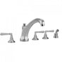 Jaclo - Westfield Roman Tub Set with High Spout and Hex Lever Handles and Angled Handshower Mount - Vintage Bronze