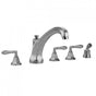Jaclo - Astor Roman Tub Set with High Spout and Smooth Lever Handles and Angled Handshower Mount - Vintage Bronze
