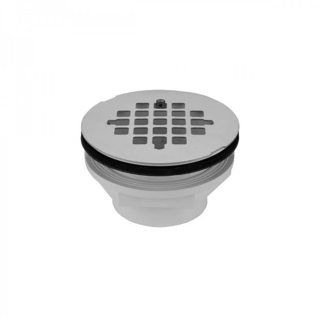 Jaclo - 2'' PVC Complete Shower Drain with Snap in Drain Plate (Rubber Seal) - White