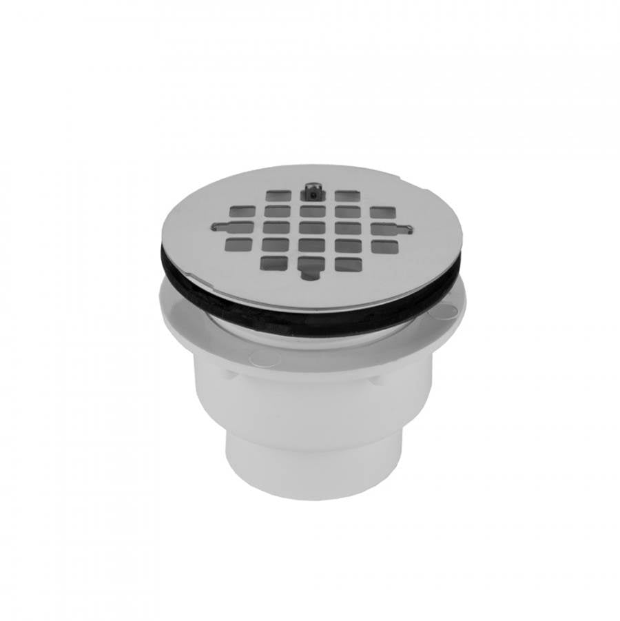 Jaclo - 2'' PVC Large Body Complete Shower Drain with Snap in Drain Plate (Glue) - Satin Cooper