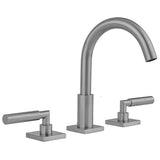 Jaclo - Uptown Contempo Faucet with Square Escutcheons & Hub Base Lever Handles- 0.5 GPM - Satin Cooper