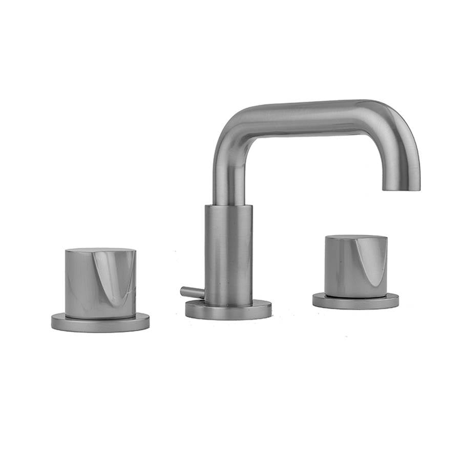 Jaclo - Downtown  Contempo Faucet with Round Escutcheons & Thumb Handles- 0.5 GPM - Satin Cooper