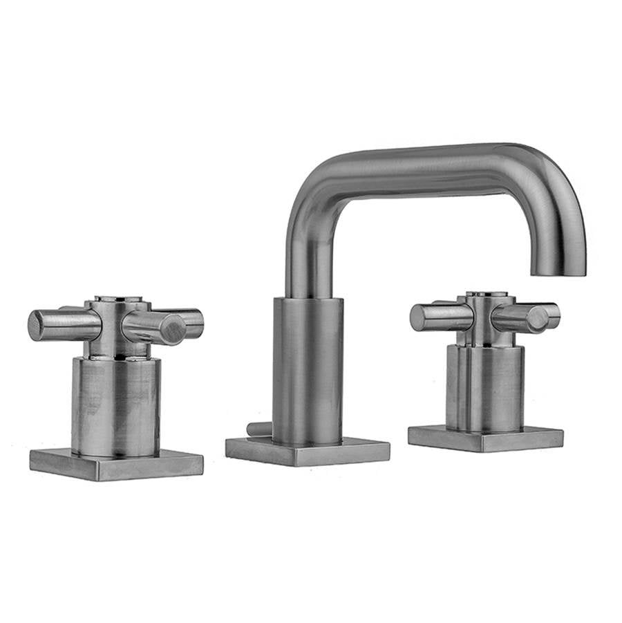 Jaclo - Downtown  Contempo Faucet with Square Escutcheons & Contempo High Cross Handles -1.2 GPM - Satin Cooper