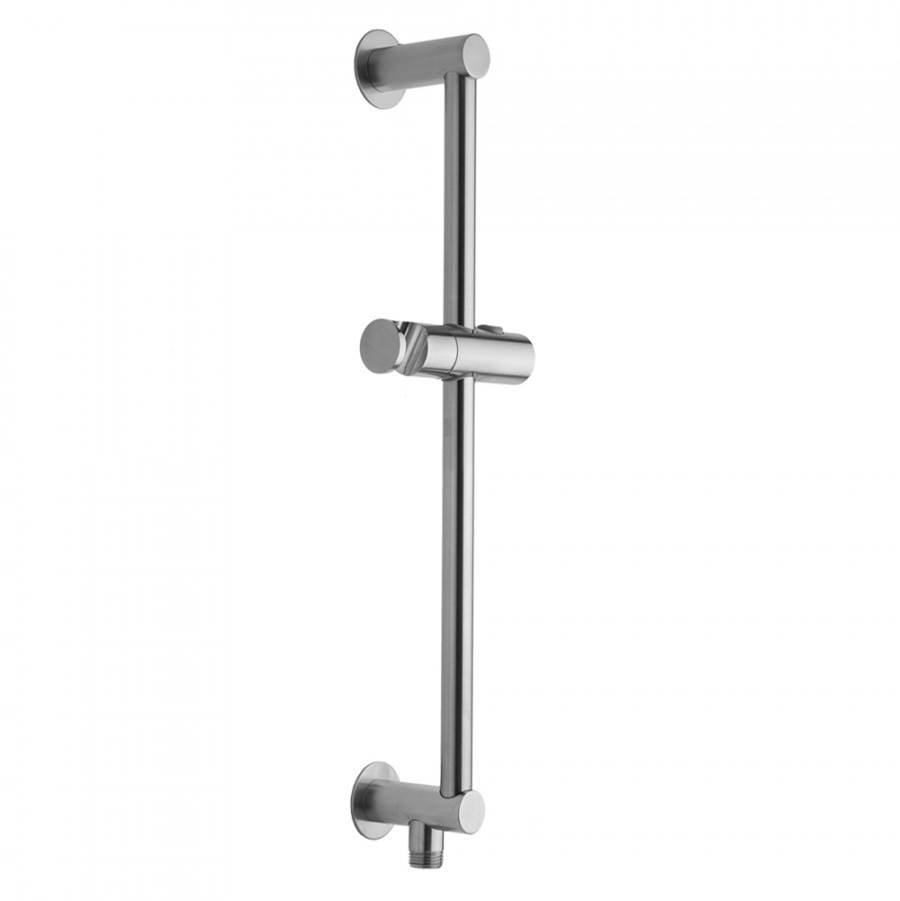 Jaclo - 30'' Contemporary Slim Wall Bar with Bottom Outlet Integral Water Supply - Satin Cooper