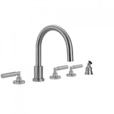 Jaclo - Contempo Roman Tub Set with Hub Base Lever Handles and Angled Handshower - Vintage Bronze
