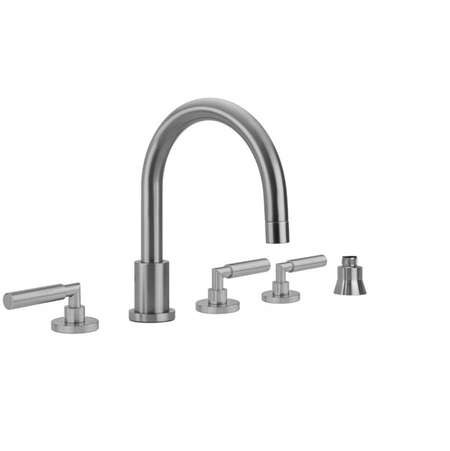 Jaclo - Contempo Roman Tub Set with Hub Base Lever Handles and Straight Handshower Holder - Vintage Bronze