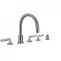 Jaclo - Contempo Roman Tub Set with Hub Base Lever Handles and Straight Handshower Holder - Vintage Bronze
