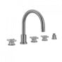 Jaclo - Contempo Roman Tub Set with Low Contempo Cross Handles and Straight Handshower Holder - Vintage Bronze