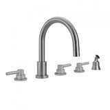 Jaclo - Contempo Roman Tub Set with Low Contempo Lever Handles and Angled Handshower - Vintage Bronze