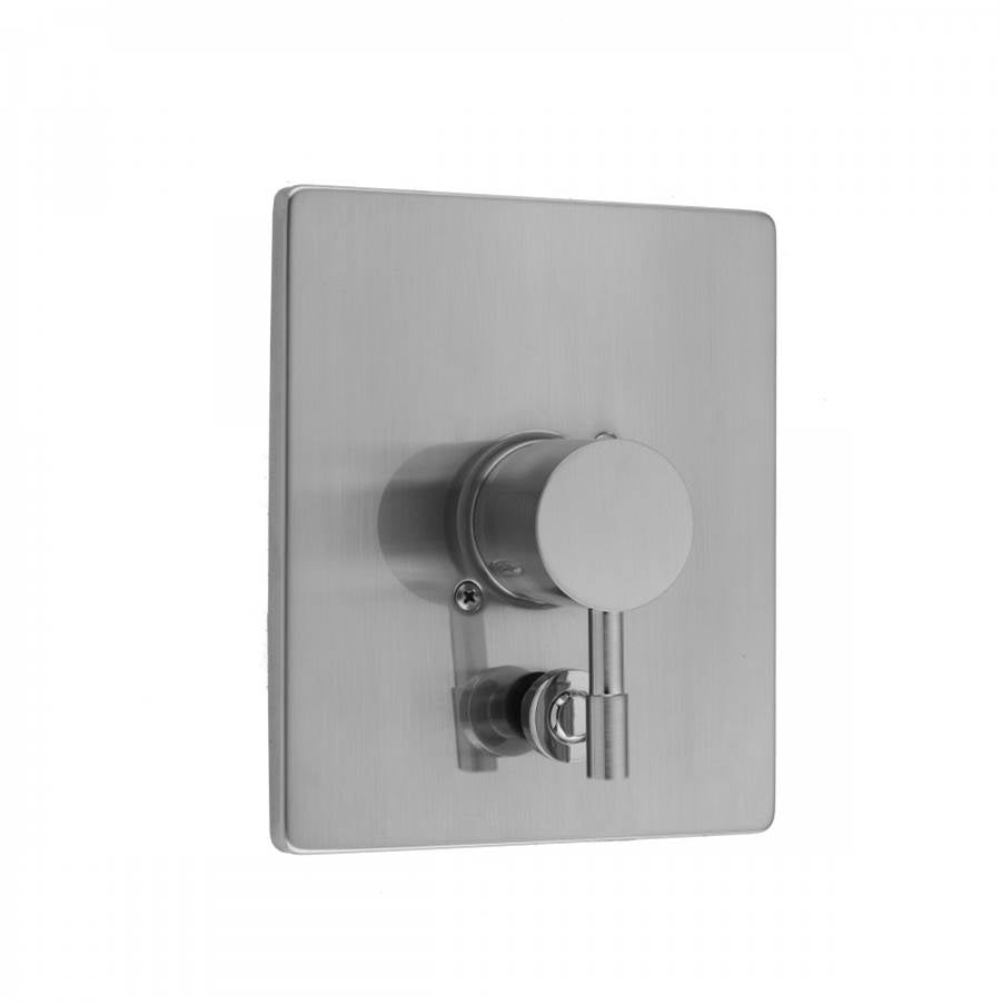 Jaclo - Rectangle Plate With Round Contempo Lever Trim For Pressure Balance Cycling Valve With Built-in Diverter (J-DIV-CSV) - Satin Cooper