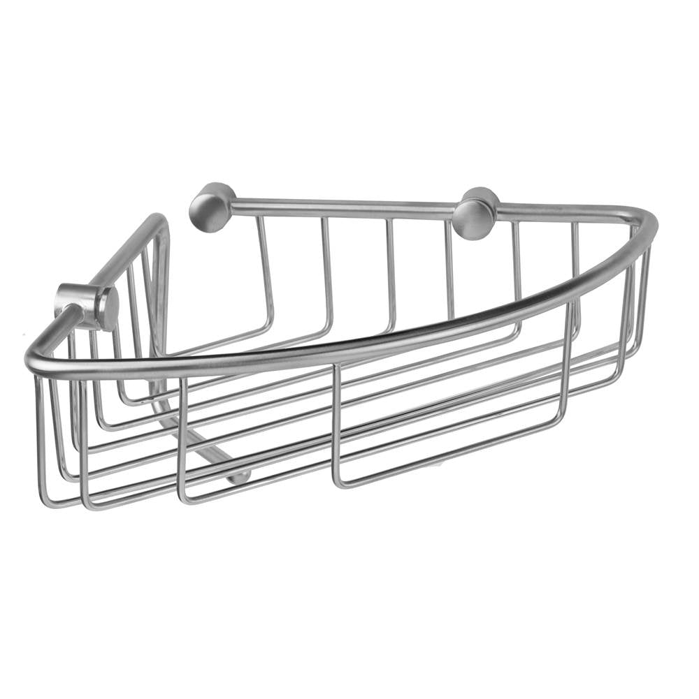 Jaclo - Corner Wire Basket with Cloth Holder - White