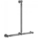 Jaclo - T21 Reeded with Finials 24H x 24W T Grab Bar - Satin Cooper