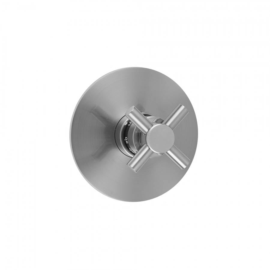 Jaclo - Round Plate With Contempo Cross Trim For Thermostatic Valves (J-TH34 & J-TH12) - Satin Cooper