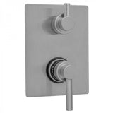 Jaclo - Rectangle Plate with Contempo Low Lever Thermostatic Valve with Contempo Short Peg Built-in 2-Way Or 3-Way Diverter/Volume Controls (J-TH34-686 / J-TH34-687 / J-TH34-688 / J-TH34-689) - Satin Cooper