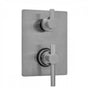 Jaclo - Rectangle Plate with Contempo Peg Lever Thermostatic Valve with Contempo Short Peg Built-in 2-Way Or 3-Way Diverter/Volume Controls (J-TH34-686 / J-TH34-687 / J-TH34-688 / J-TH34-689) - White