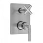 Jaclo - Rectangle Plate with Hub Base Lever Thermostatic Valve with Hub Base Cross Built-in 2-Way Or 3-Way Diverter/Volume Controls (J-TH34-686 / J-TH34-687 / J-TH34-688 / J-TH34-689) - White