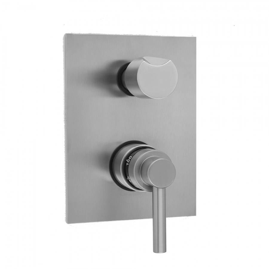 Jaclo - Rectangle Plate with Contempo Low Lever Thermostatic Valve with Thumb Built-in 2-Way Or 3-Way Diverter/Volume Controls (J-TH34-686 / J-TH34-687 / J-TH34-688 / J-TH34-689) - Satin Cooper