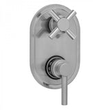 Jaclo - Oval Plate with Contempo Low Lever Thermostatic Valve with Contempo Cross Built-in 2-Way Or 3-Way Diverter/Volume Controls (J-TH34-686 / J-TH34-687 / J-TH34-688 / J-TH34-689) - Satin Cooper