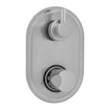 Jaclo - Oval Plate with Thumb Thermostatic Valve with Short Peg Built-in 2-Way Or 3-Way Diverter/Volume Controls (J-TH34-686 / J-TH34-687 / J-TH34-688 / J-TH34-689) - White