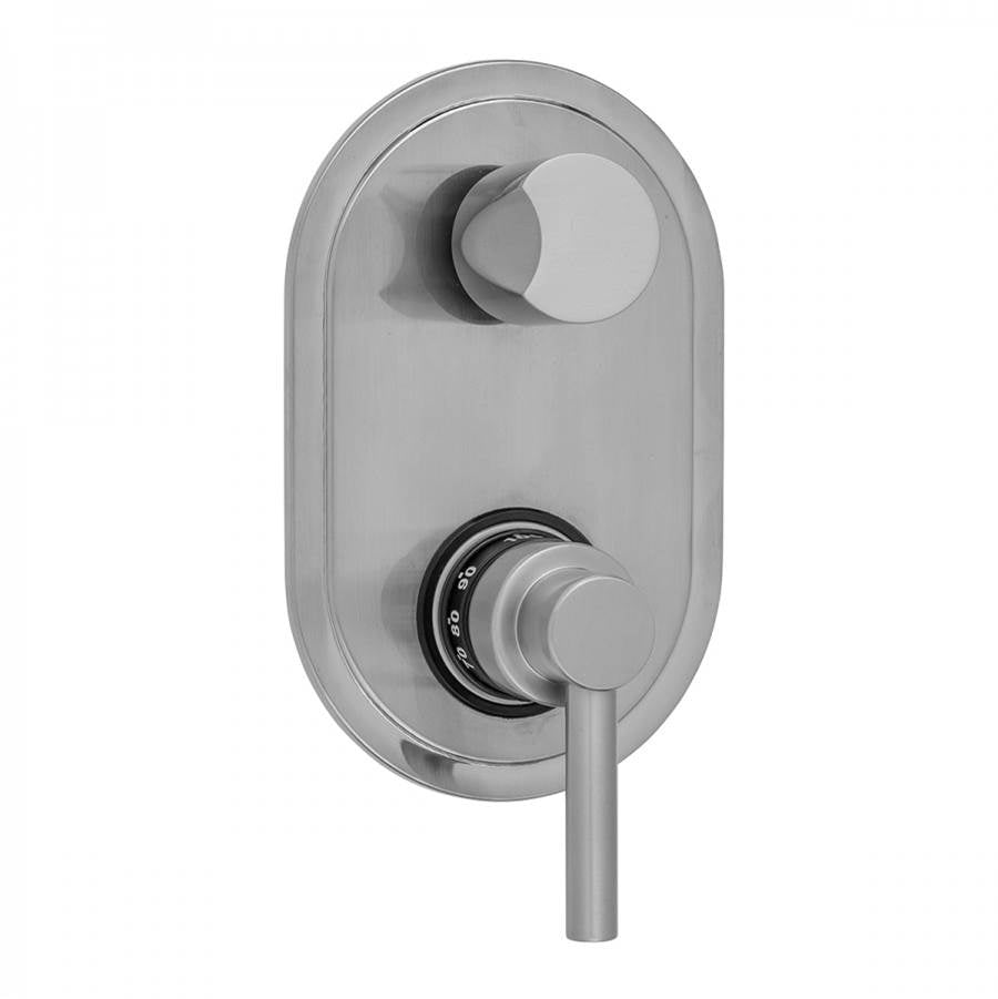 Jaclo - Oval Plate with Low Lever Thermostatic Valve with Thumb Built-in 2-Way Or 3-Way Diverter/Volume Controls (J-TH34-686 / J-TH34-687 / J-TH34-688 / J-TH34-689) - Satin Cooper