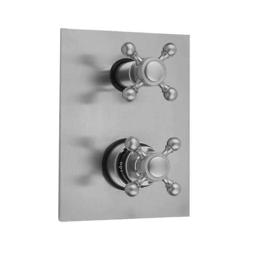 Jaclo - Rectangle Plate with Ball Cross Thermostatic Valve with Ball Cross Built-in 2-Way Or 3-Way Diverter/Volume Controls (J-TH34-686 / J-TH34-687 / J-TH34-688 / J-TH34-689) - Satin Cooper