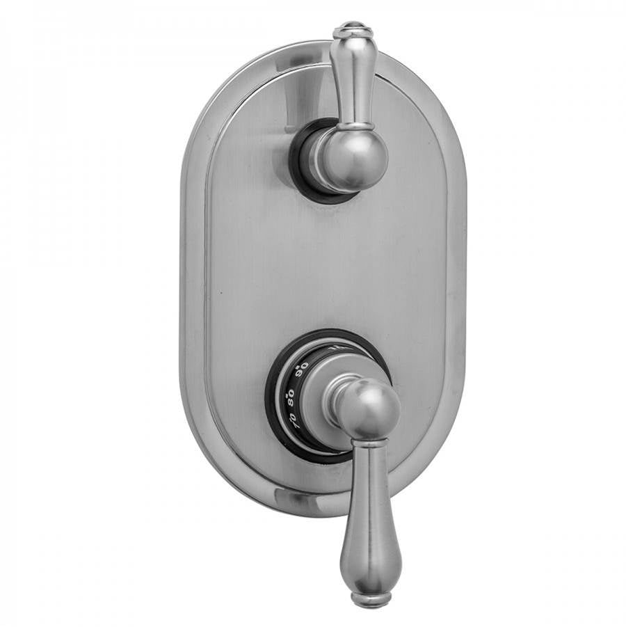 Jaclo - Oval Plate with Regency Thermostatic Valve with Regency Peg Lever Built-in 2-Way Or 3-Way Diverter/Volume Controls (J-TH34-686 / J-TH34-687 / J-TH34-688 / J-TH34-689) - Satin Cooper