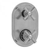 Jaclo - Oval Plate with Hex Cross Thermostatic Valve with Hex Cross Built-in 2-Way Or 3-Way Diverter/Volume Controls (J-TH34-686 / J-TH34-687 / J-TH34-688 / J-TH34-689) - Satin Cooper