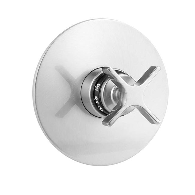 Jaclo - Round Plate With Lila Cross Handle Trim For Thermostatic Valves (J-TH34 & J-TH12) - White