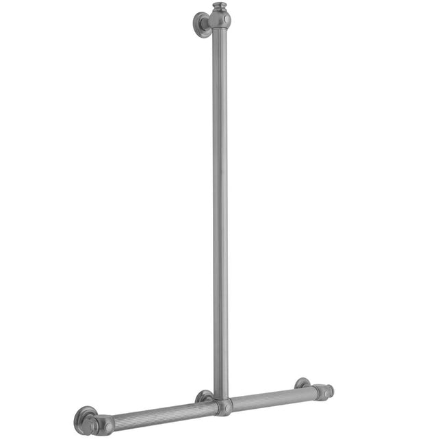 Jaclo - T61 Reeded with End Caps 32H x 24W T Grab Bar - White