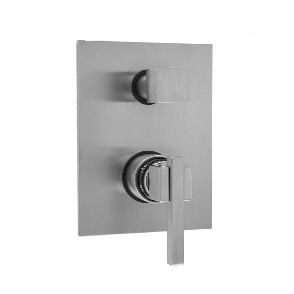Jaclo - Rectangle Plate with CUBIX Lever Thermostatic Valve with Cube Built-in 2-Way Or 3-Way Diverter/Volume Controls (J-TH34-686 / J-TH34-687 / J-TH34-688 / J-TH34-689) - White