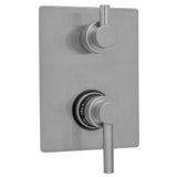 Jaclo - Rectangle Plate with Contempo Low Lever Thermostatic Valve with Contempo Short Peg Built-in 2-Way Or 3-Way Diverter/Volume Controls (J-TH34-686 / J-TH34-687 / J-TH34-688 / J-TH34-689) - White