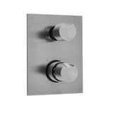 Jaclo - Rectangle Plate with Thumb Thermostatic Valve with Thumb Built-in 2-Way Or 3-Way Diverter/Volume Controls (J-TH34-686 / J-TH34-687 / J-TH34-688 / J-TH34-689) - White