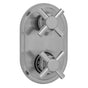 Jaclo - Oval Plate with Contempo Cross Thermostatic Valve with Contempo Cross Built-in 2-Way Or 3-Way Diverter/Volume Controls (J-TH34-686 / J-TH34-687 / J-TH34-688 / J-TH34-689) - White